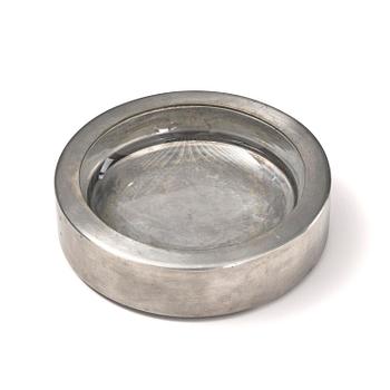 309. Firma Svenskt Tenn, a pewter and glass ashtray/bowl, Stockholm, 1950.