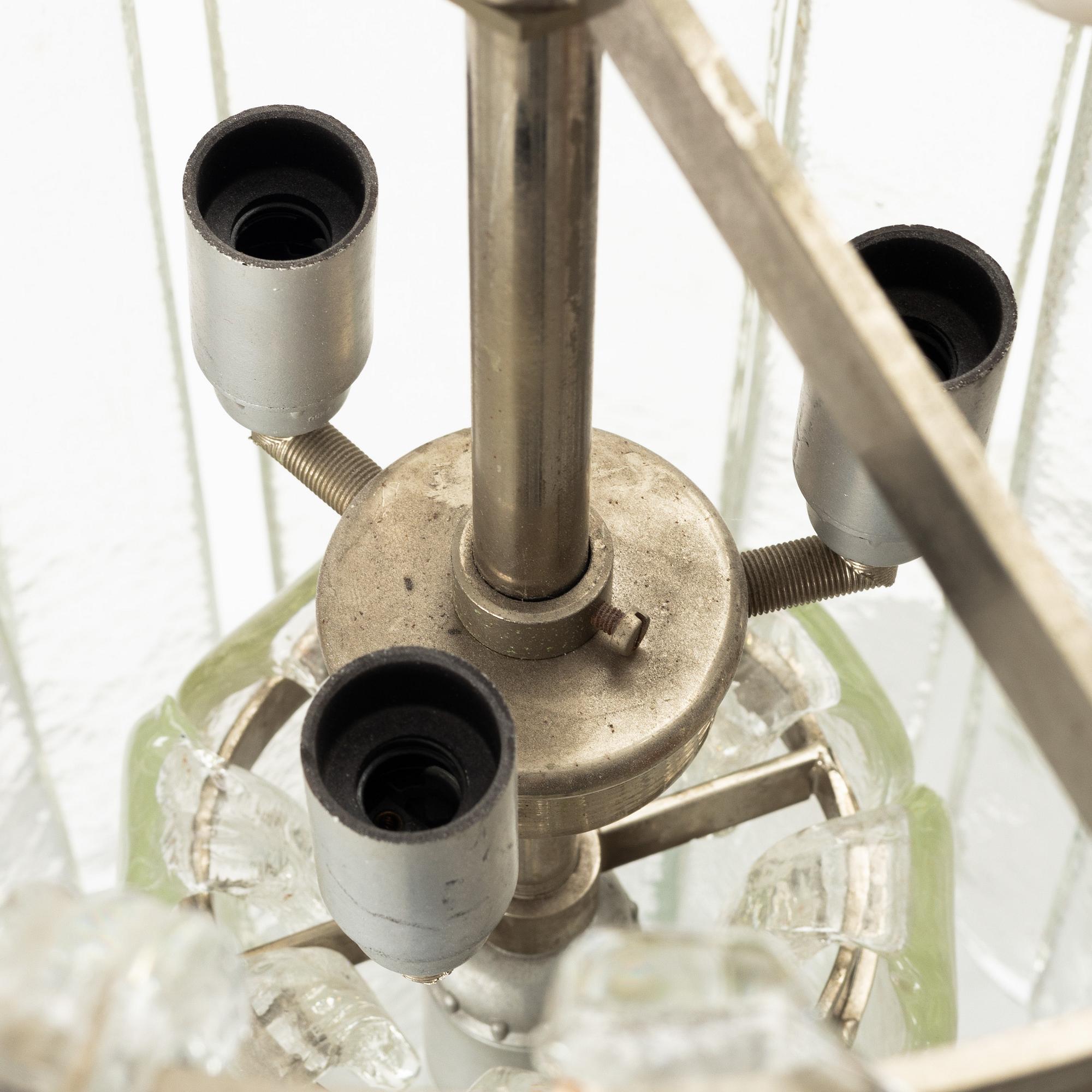 Carlo Nason, chandelier, "Cascade", Mazzega, Italy, 1970s.