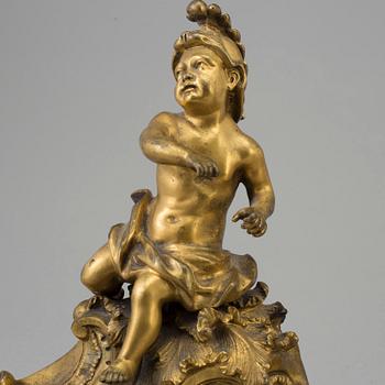 ELDHUNDAR, ett par, rokokostil, sent 1800-tal.