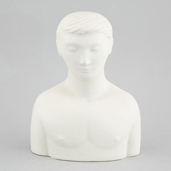 STIG LINDBERG figurin i parian, "Mannen med masken", Gustavsberg, modellen formgiven 1944.