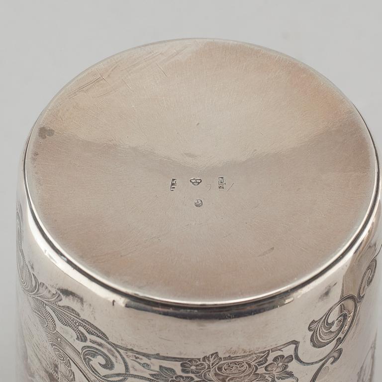 Two 19th century swedish silver cups.