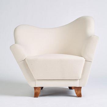 Carl Cederholm, a Swedish Modern asymmetrical armchair, Stil & Form Stockholm 1940s.