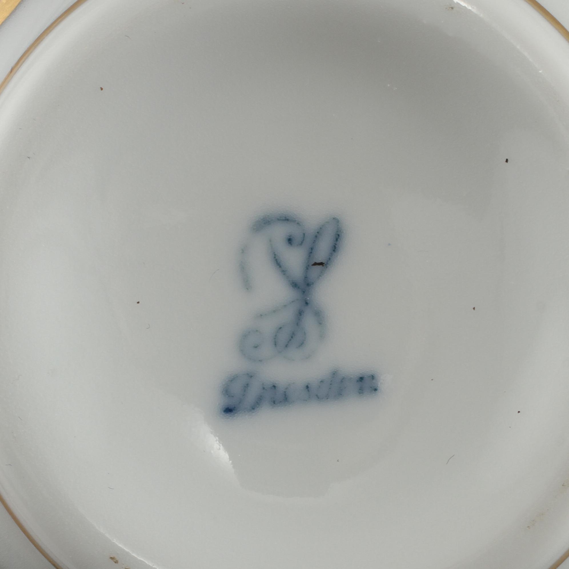 SERVIS, 7 delar, porslin, Dresden, 1900-tal.