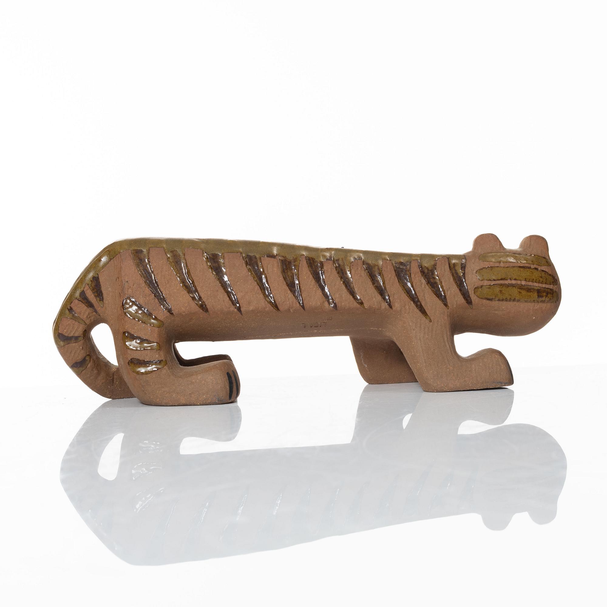 Lisa Larson, figurin, "Tiger", ur serien "Afrika", Gustavsberg, i produktion 1965-75.