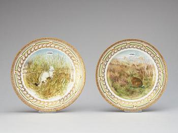 A set of six Royal Copenhagen 'Fauna Danica' dinner plates, 20th Century.