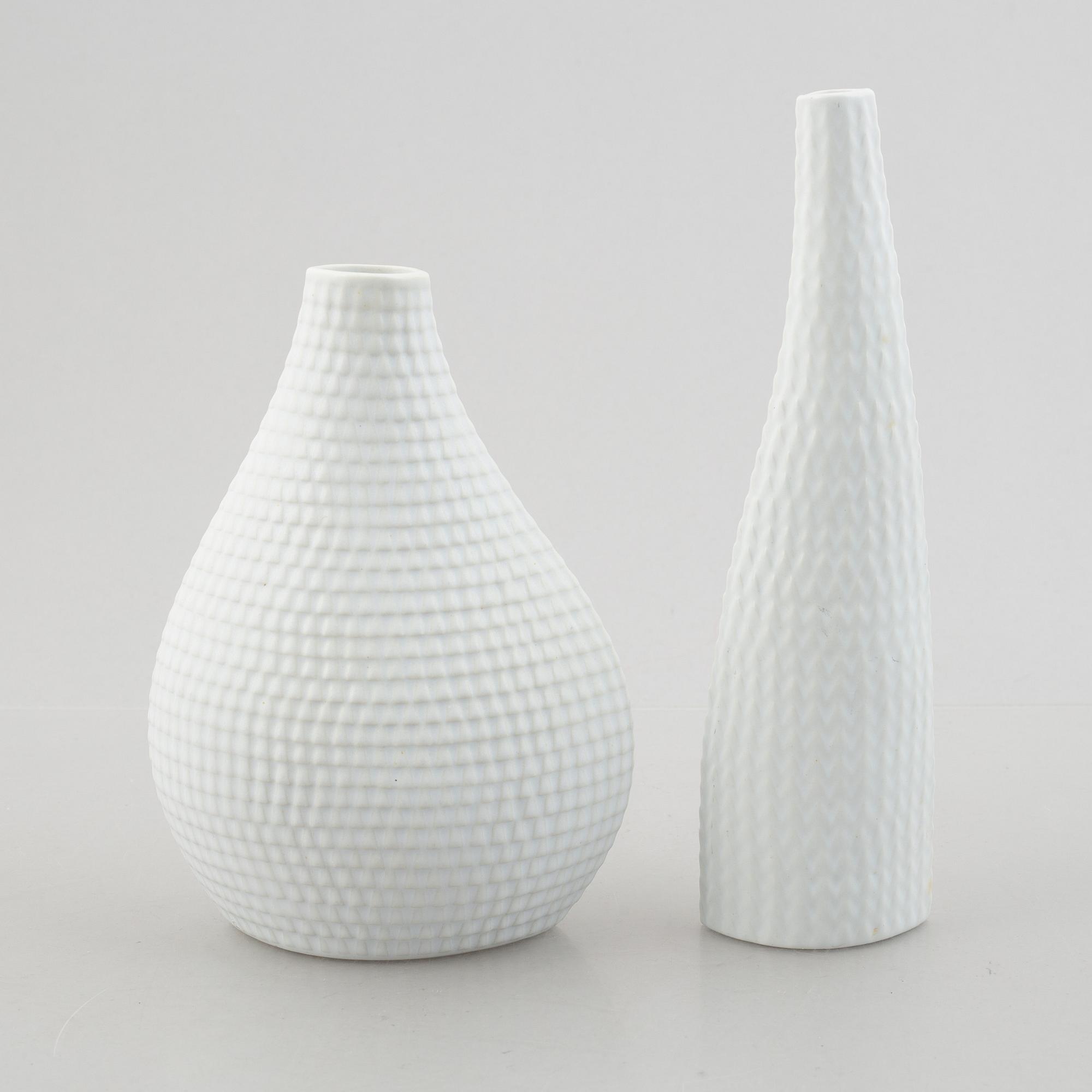 Stig Lindberg, seven "Reptil" vases and bowls, Gustavsberg, Sweden, 1953-63.