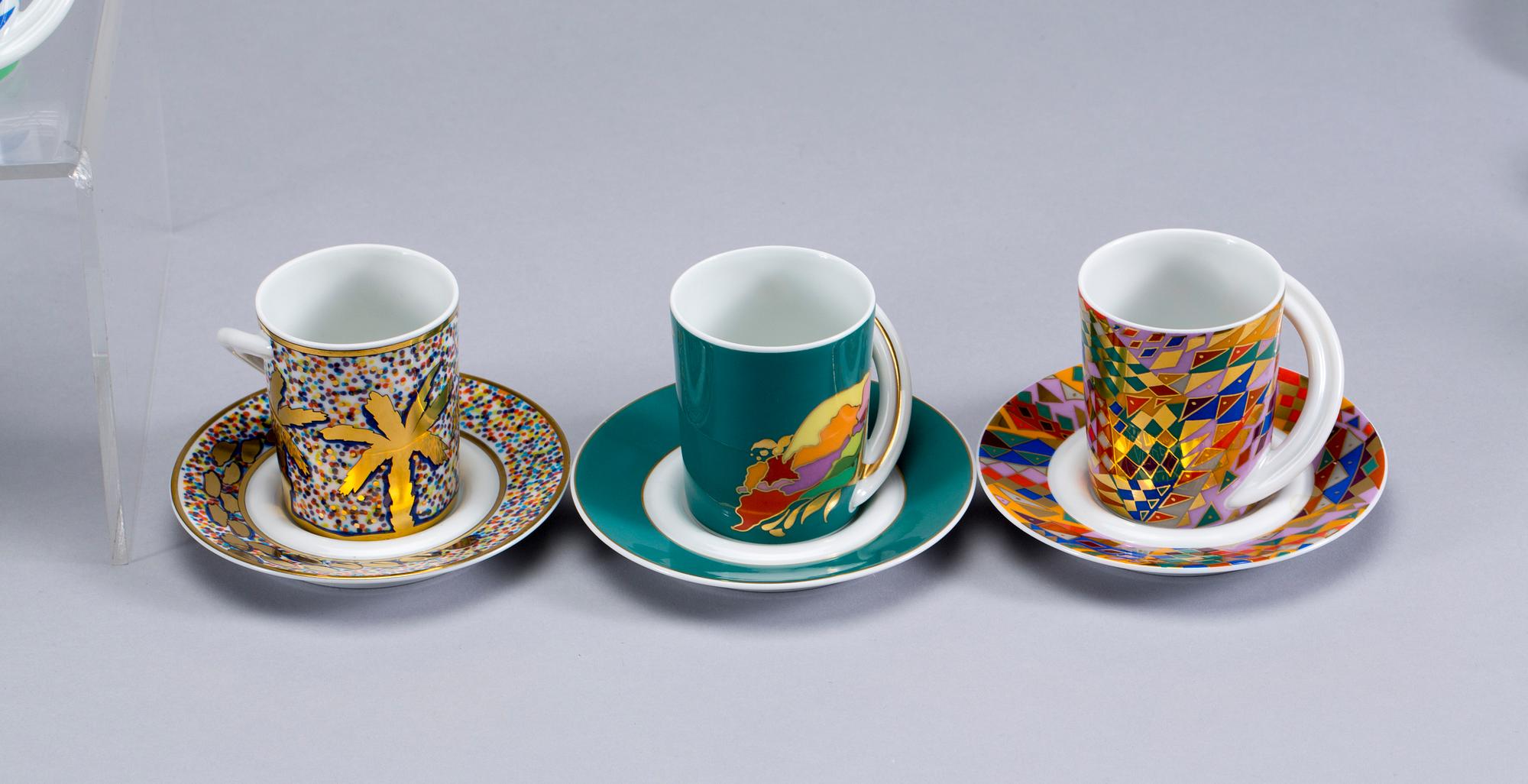 MOCCAKOPPAR, 7(8) st, porslin, Rosenthal, 1900-talets slut.