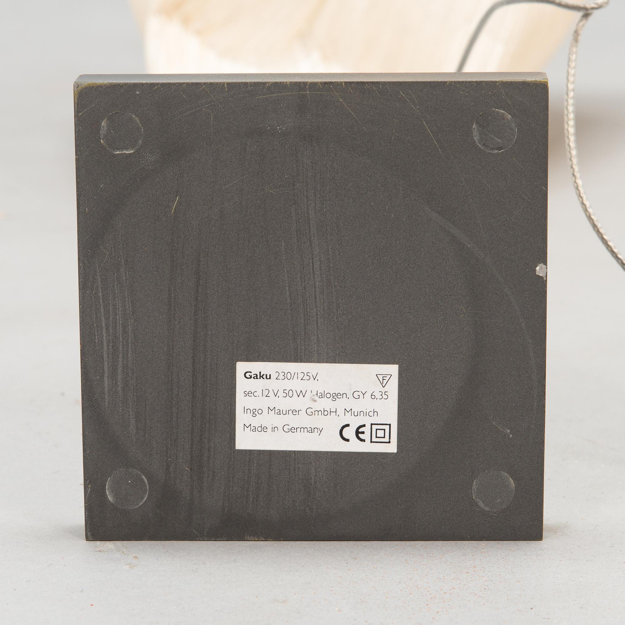 Ingo Maurer, pöytävalaisin, "Gaku", Saksa.