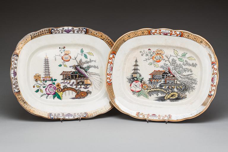MATSERVIS, flintgods, 59 delar, "Japan", Rörstrand. 1900-talets början.