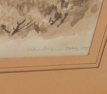 OSKAR BERGMAN, akvarell, signerad och daterad 24 augusti 1924.