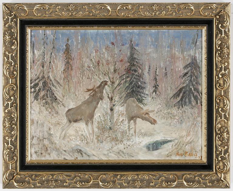 FOLKE RICKLUND, olja på pannå, signerad och daterad -37.