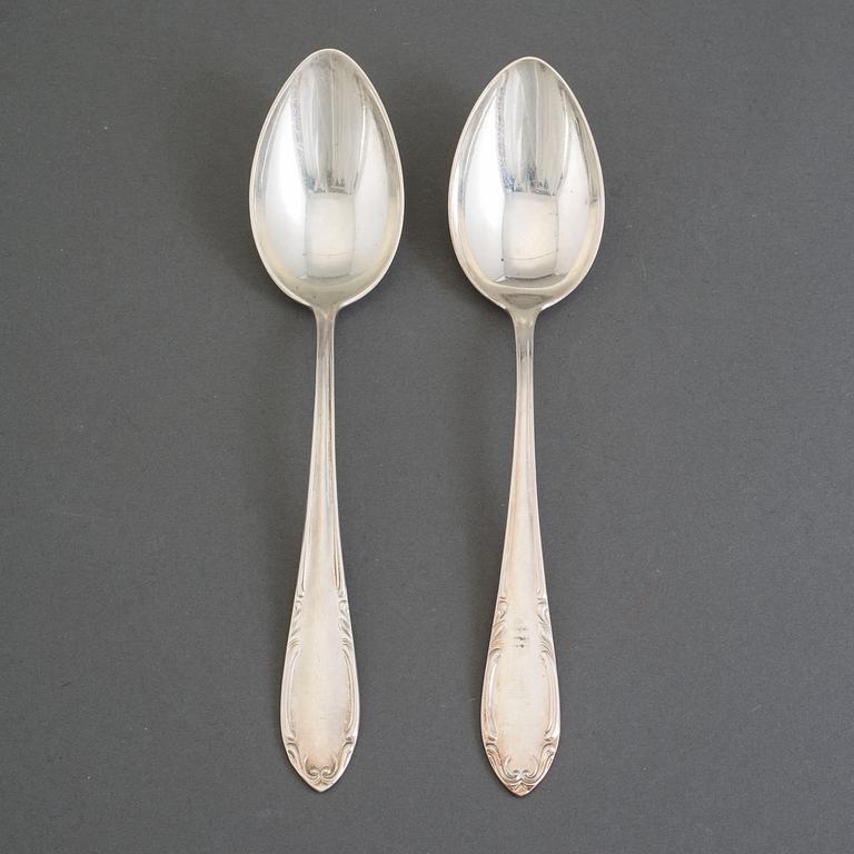 12 pcs silver spoons, GAB and CGH,