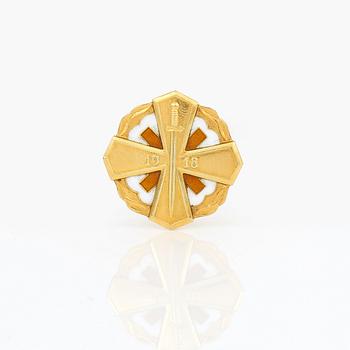 HEDERSMÄRKE, 14K guld, Helsingfors, 1954. Vikt 2g.