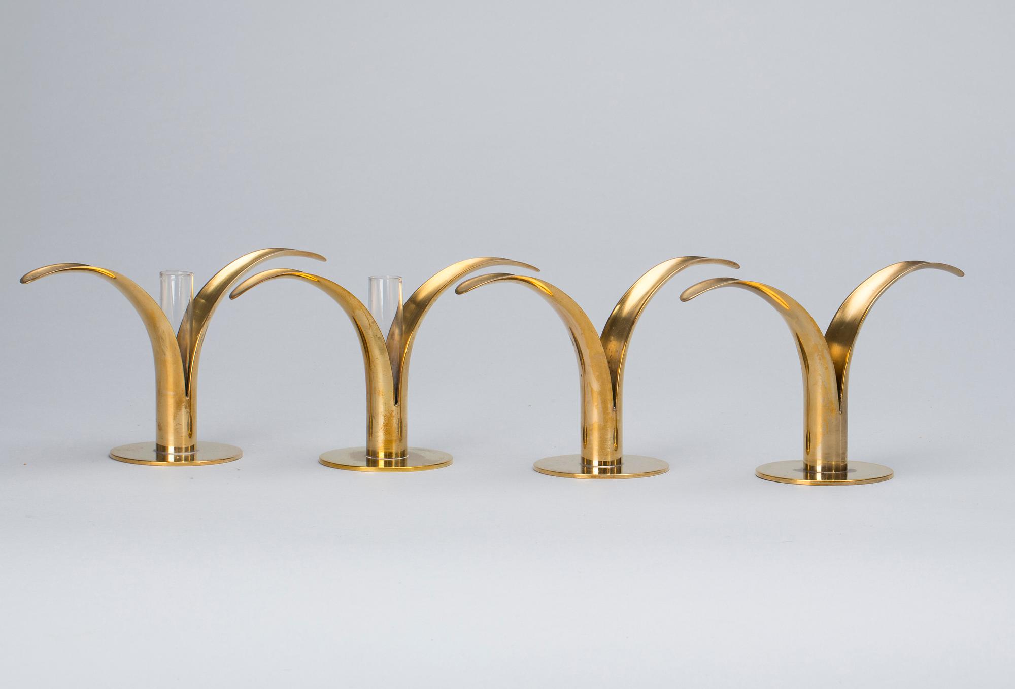 LJUSSTAKAR/VASER, 4 st, Liljan, Ivar Ålenius Björk, Ystad metall.