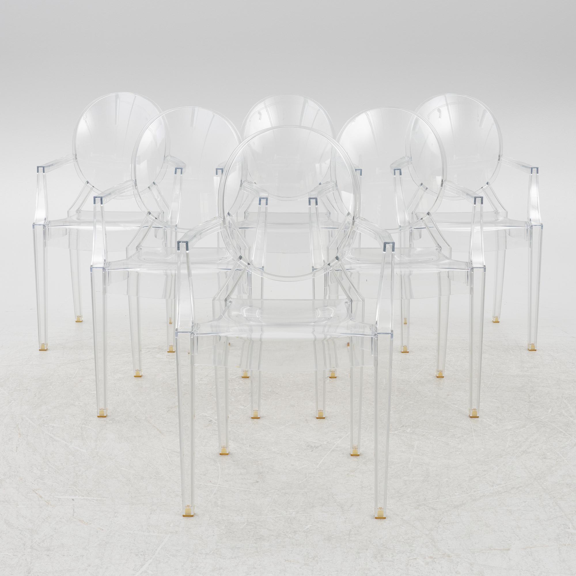 Philippe Starck, six 'Louis Ghost' armchairs, Kartell.