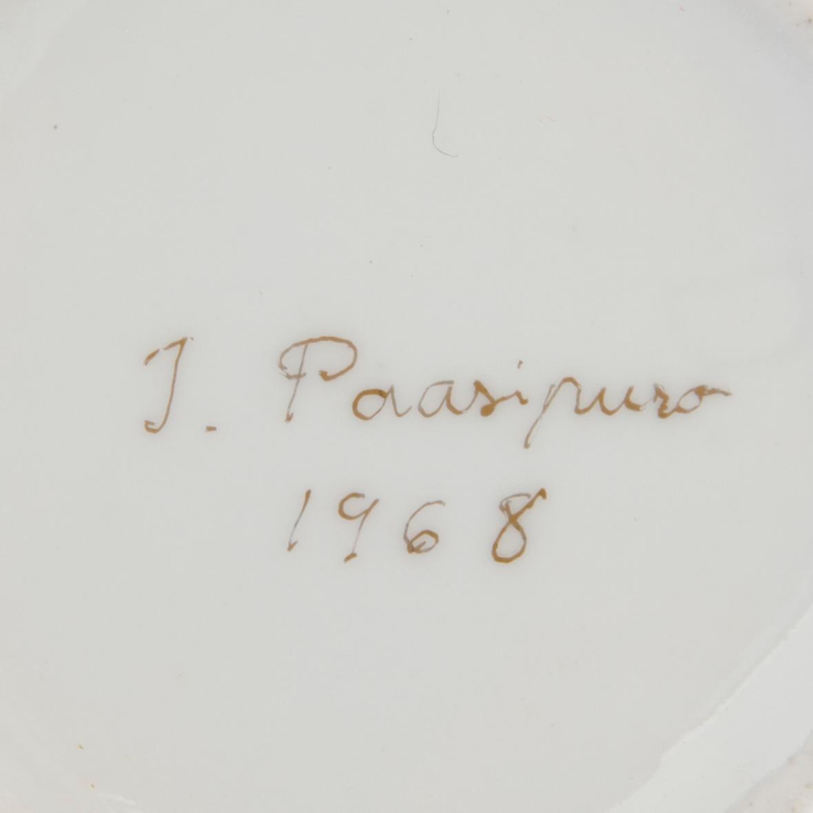KAFFESERVIS, 15 delar, porslin, signerade Irma Paasipuro 1968.