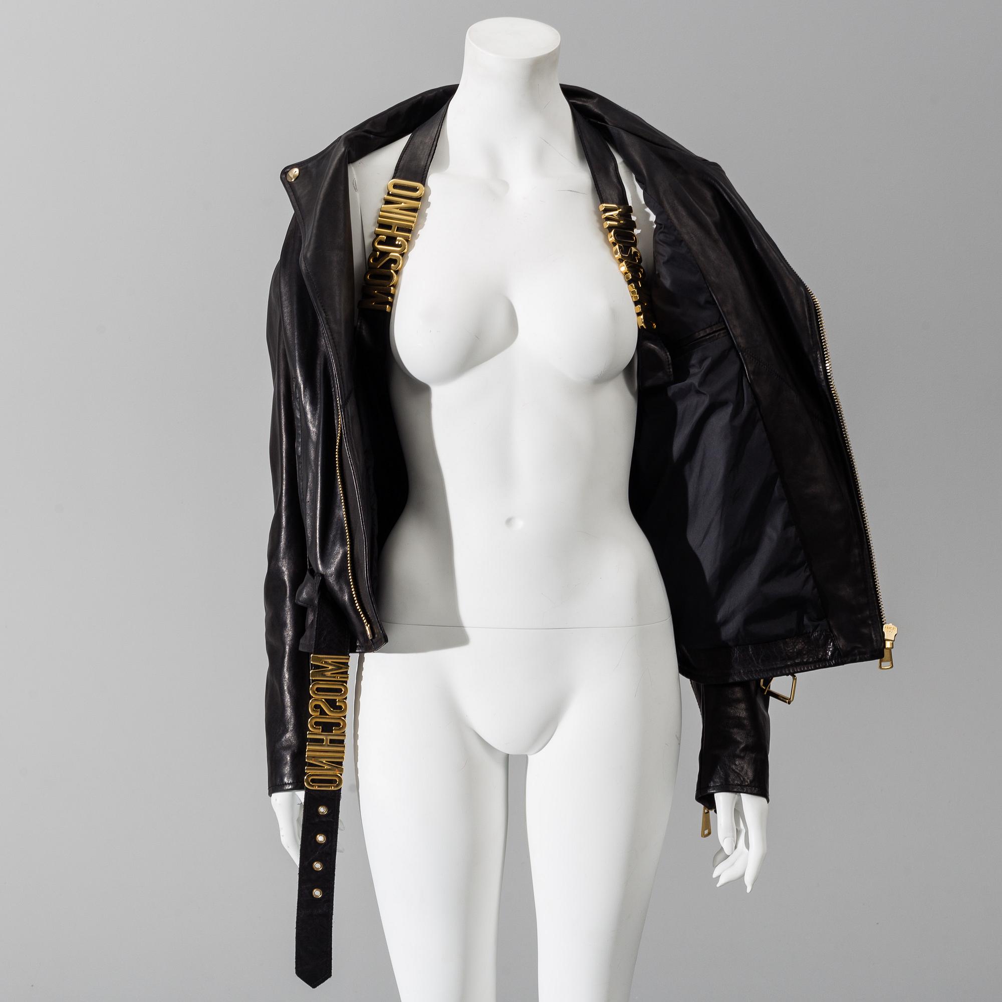 MOSCHINO, skinnjacka, italiensk storlek 48.
