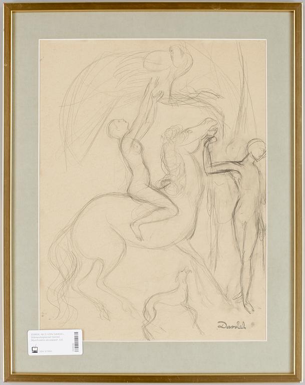 NILS VON DARDEL. Stämpelsignerad Dardel. Blyertsskiss på papper.