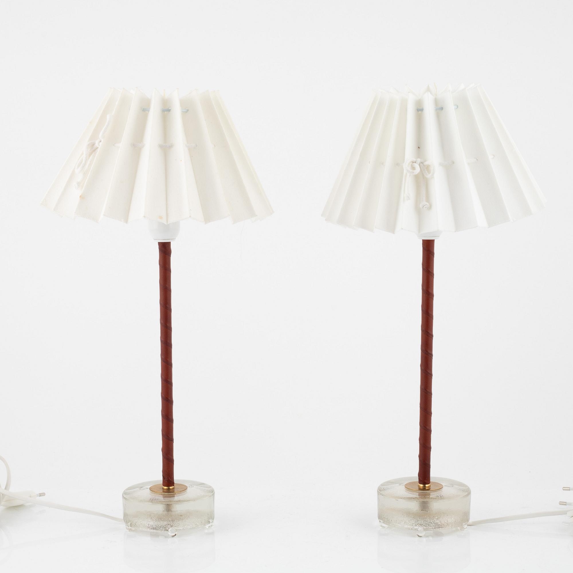 Bordslampor ett par, Falkenbergs Belysning, 1900-talets andra hälft.