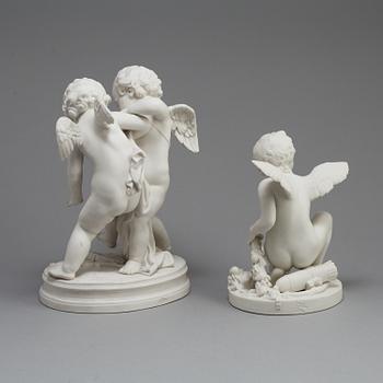 TWO PARIAN FIGURES, Gustafsberg 1889 and 1896.