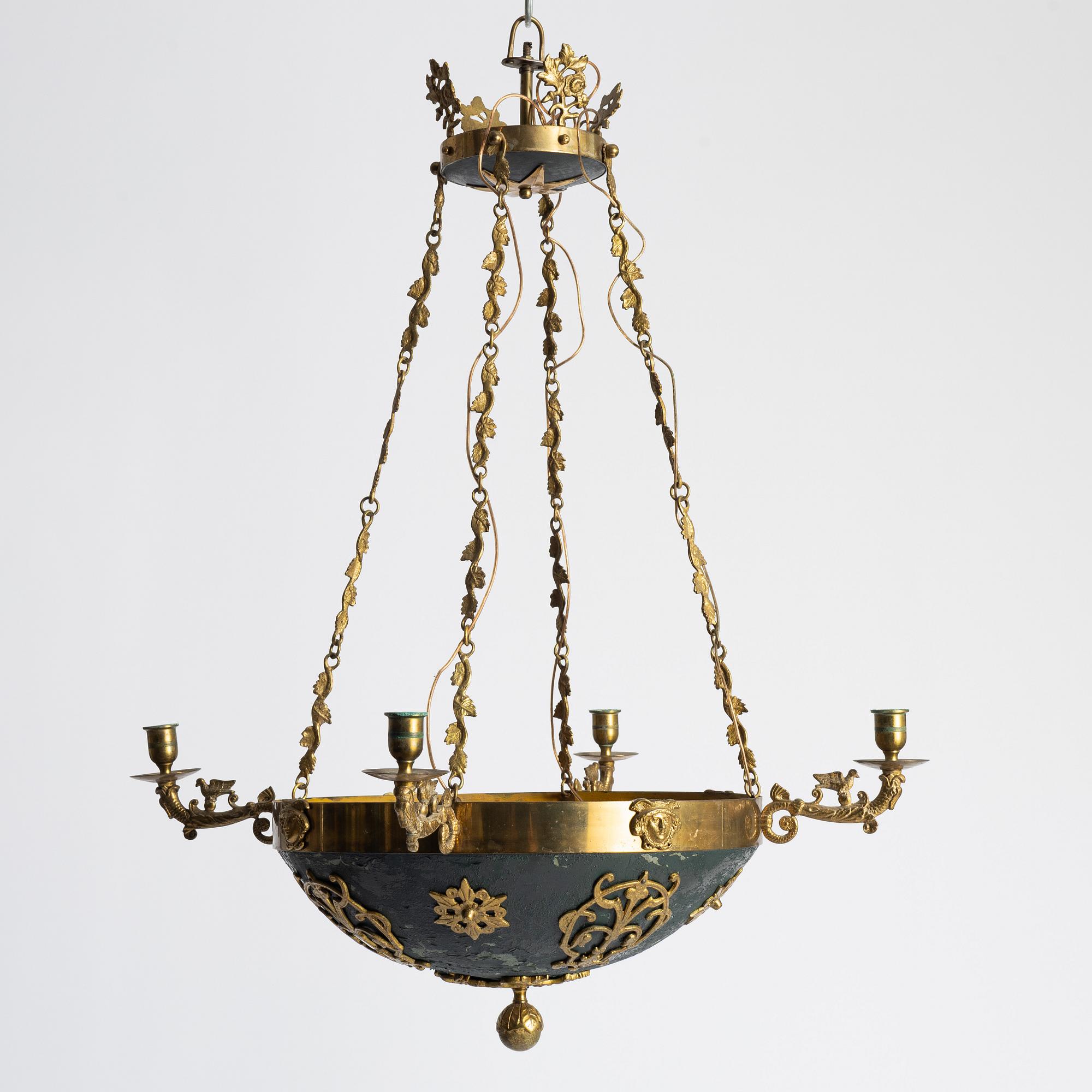 An Empire style ceiling lamp, early 20th Century.