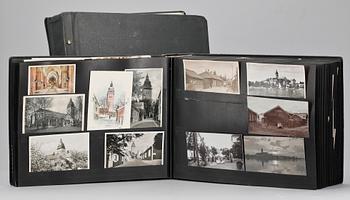 VYKORTSALBUM MED VYKORT, 1900-talets första hälft.