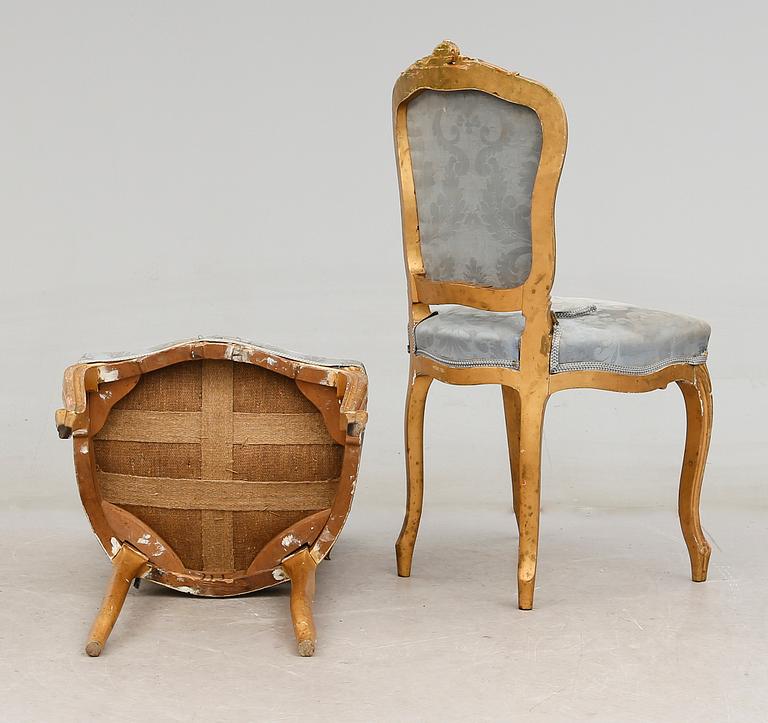 STOLAR, 4 st, rokokostil, 1800-talets andra hälft.