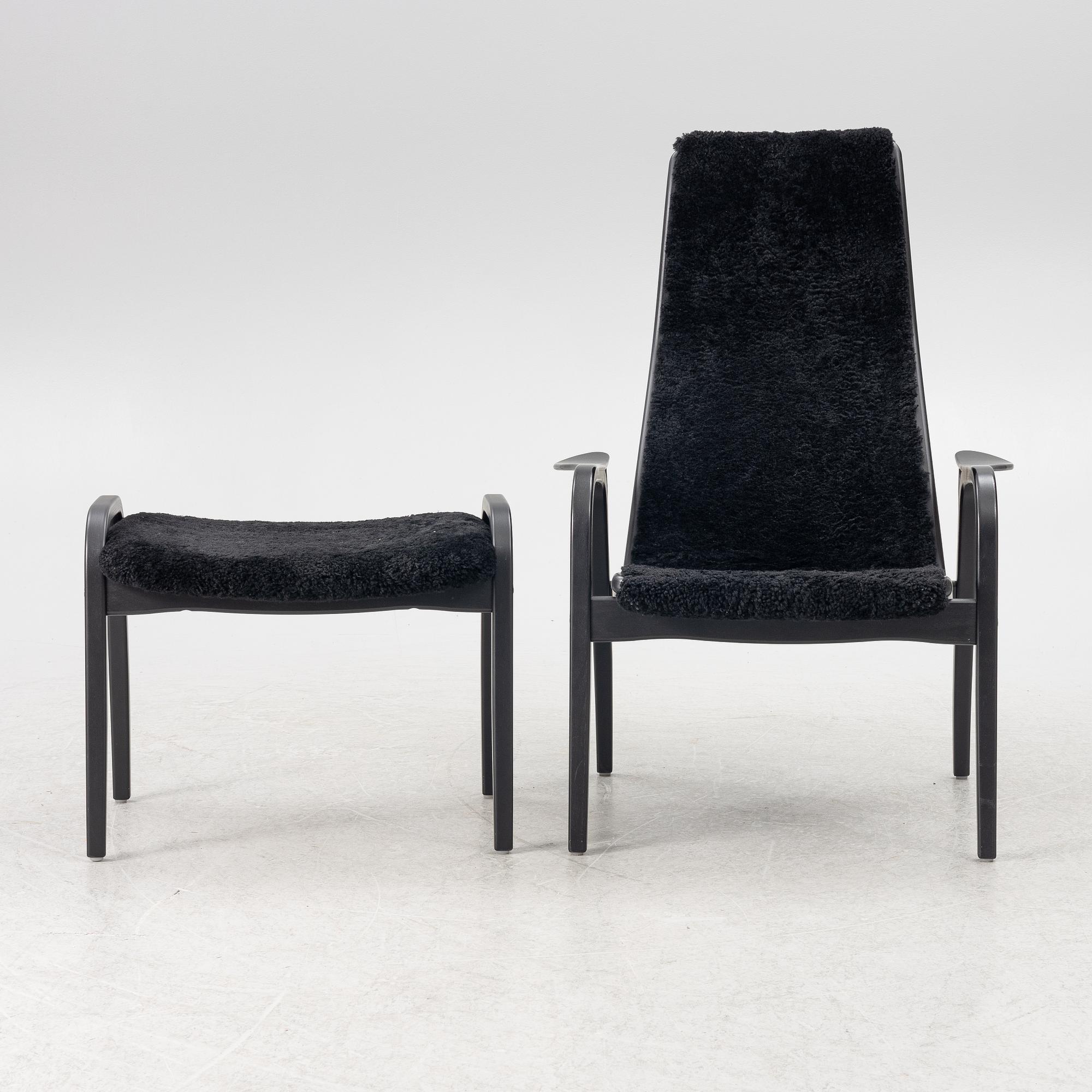 Yngve Ekström, a  'Lamino' easy chair with foot stool, Swedese, 2018.