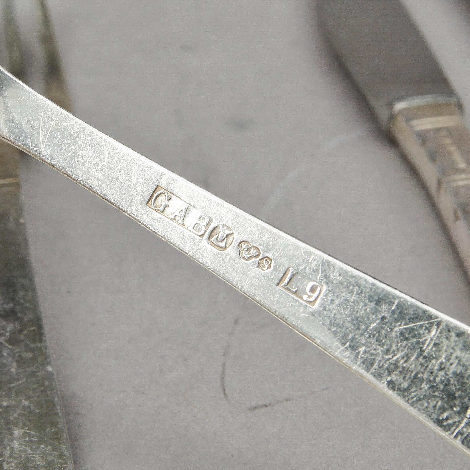 BESTICKSERVIS, 105 delar, silver, "Rosenholm", GAB, Stockholm, Vikt ca 2052g.