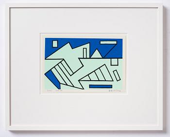 Olle Baertling, silkscreen in colours, 1950-68, signed 3/300.
