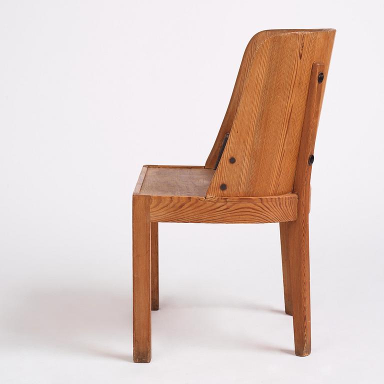 Axel Einar Hjorth, a stained pine 'Lovö' chair, Nordiska Kompaniet, Sweden 1930s.