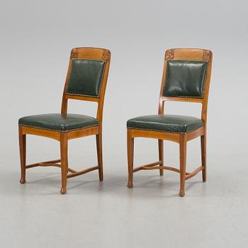 A set of 15 Swedish Art Noveau chairs, early 20th century.