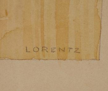 WALDEMAR LORENTZON, blandteknik på papper, signerad.