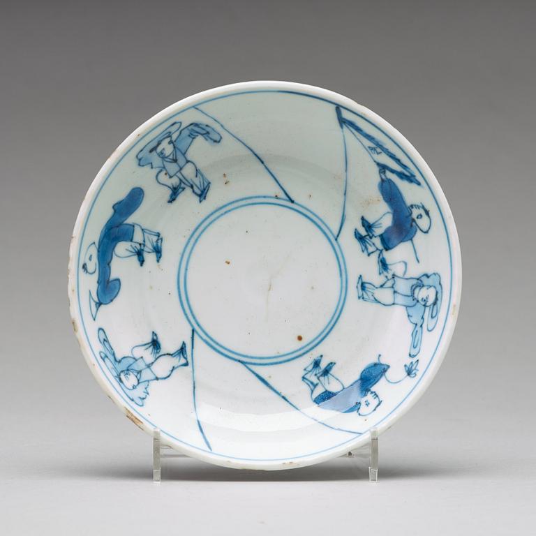 A set of nine blue and white dishes, Ming dynasty Tianqi/Chongzhen, 17th Century.