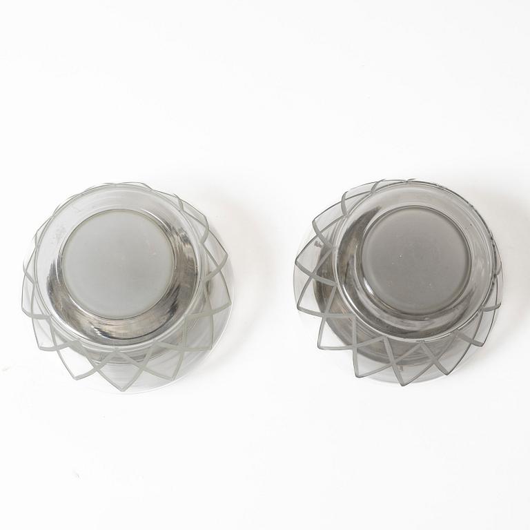 Harald Notini, taklampor, ett par, modell 11197, Arvid Böhlmarks Lampfabrik, Stockholm, 1940-tal.