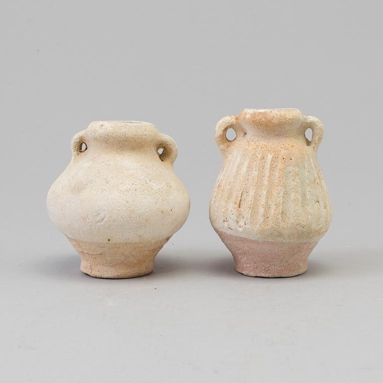 Two Sawankhalok miniature vases, 15th Century. 'Royal Nanhai'.