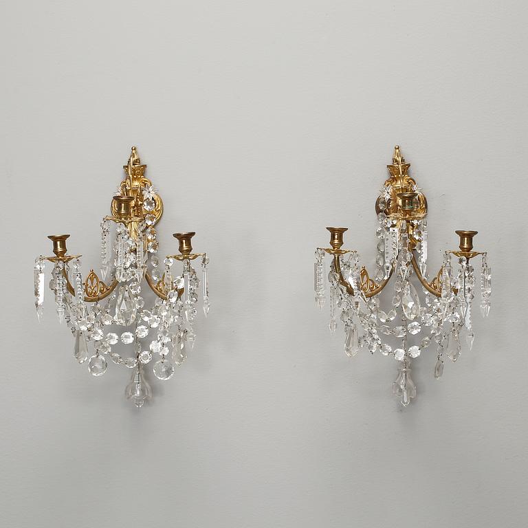 VÄGGLYSTRAR ETT PAR, Oscarianska, 1800-talets slut.