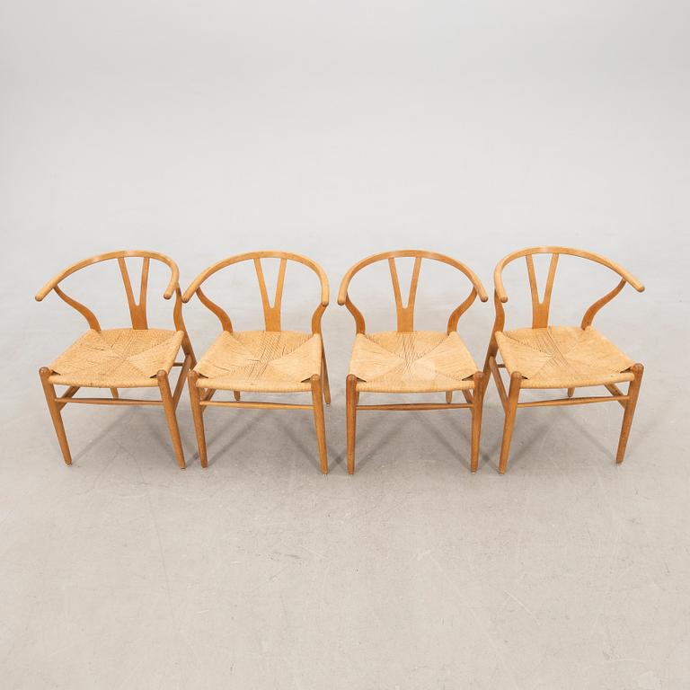 Hans J. Wegner, chairs, 4 pcs, "The Y-Chair" model CH-24, Carl Hansen & Søn, Denmark.