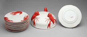 KRÄFTSERVIS, 13 delar, flintgods, Rörstrand, tidigt 1900-tal.