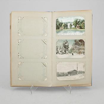 VYKORTSALBUM med vykort, 79 st, mestadels 1900-talets början.