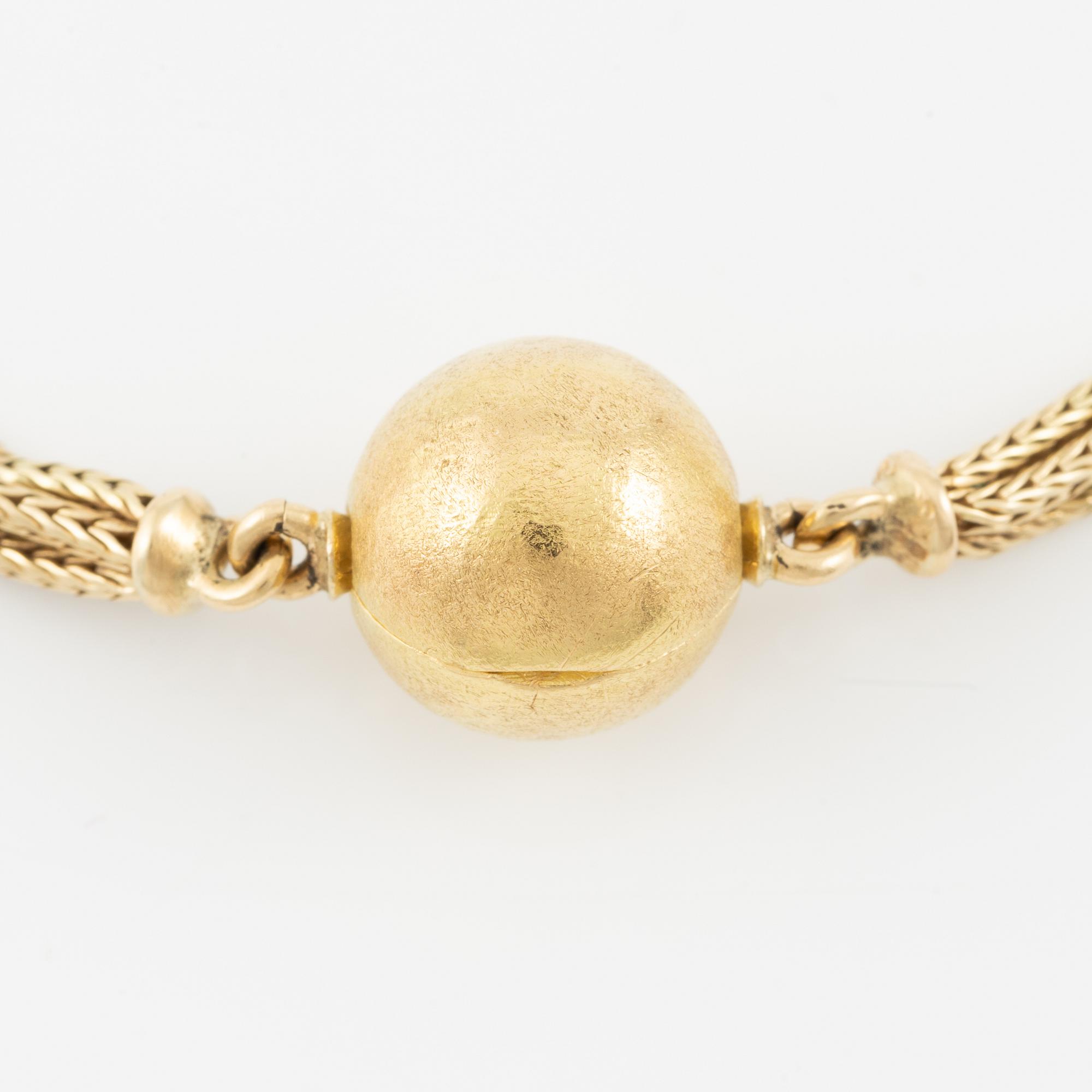 Ole Lynggaard, collier, fyrradigt, 18K guld med kullås.