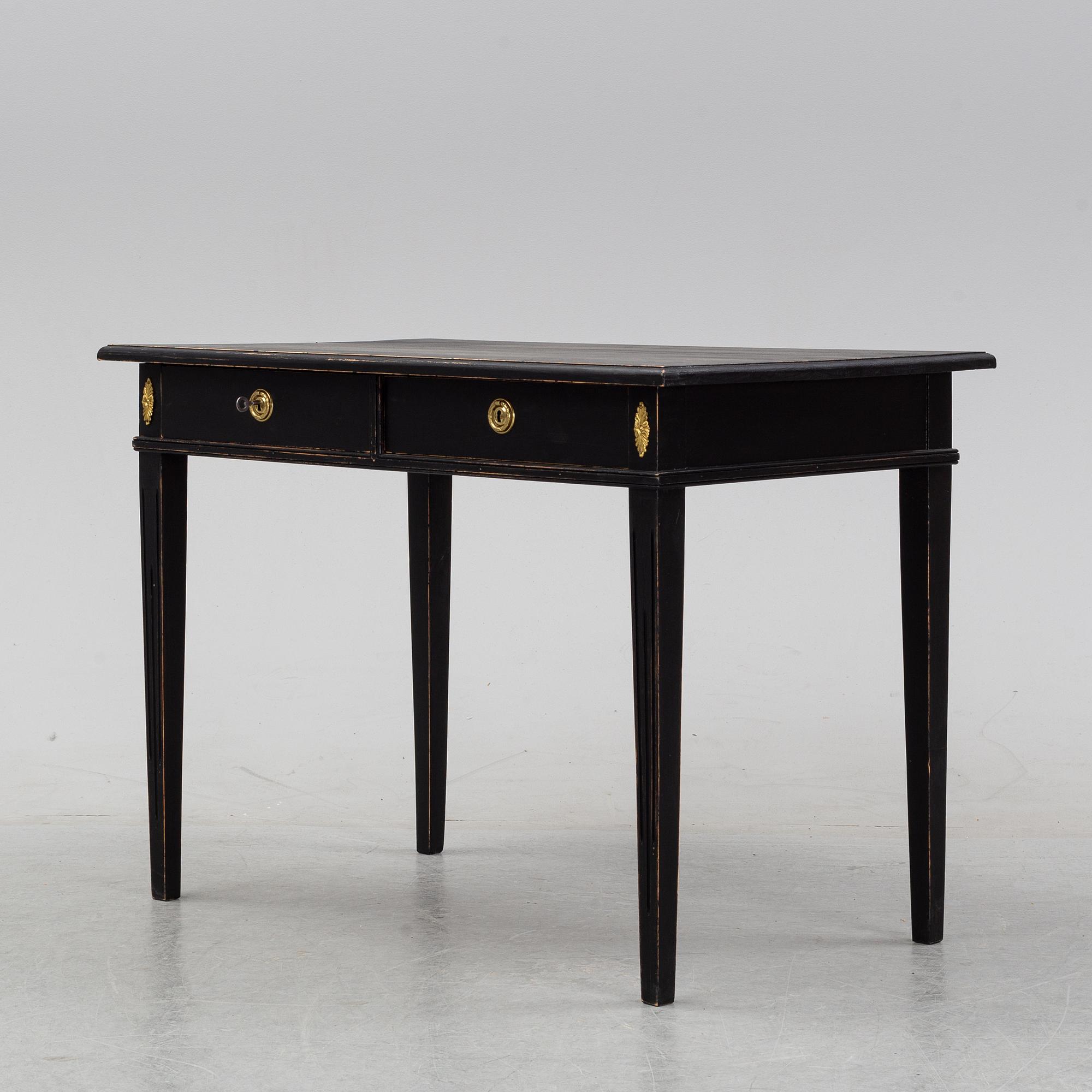 A painted writing desk, Gustavian style, 20th Century.