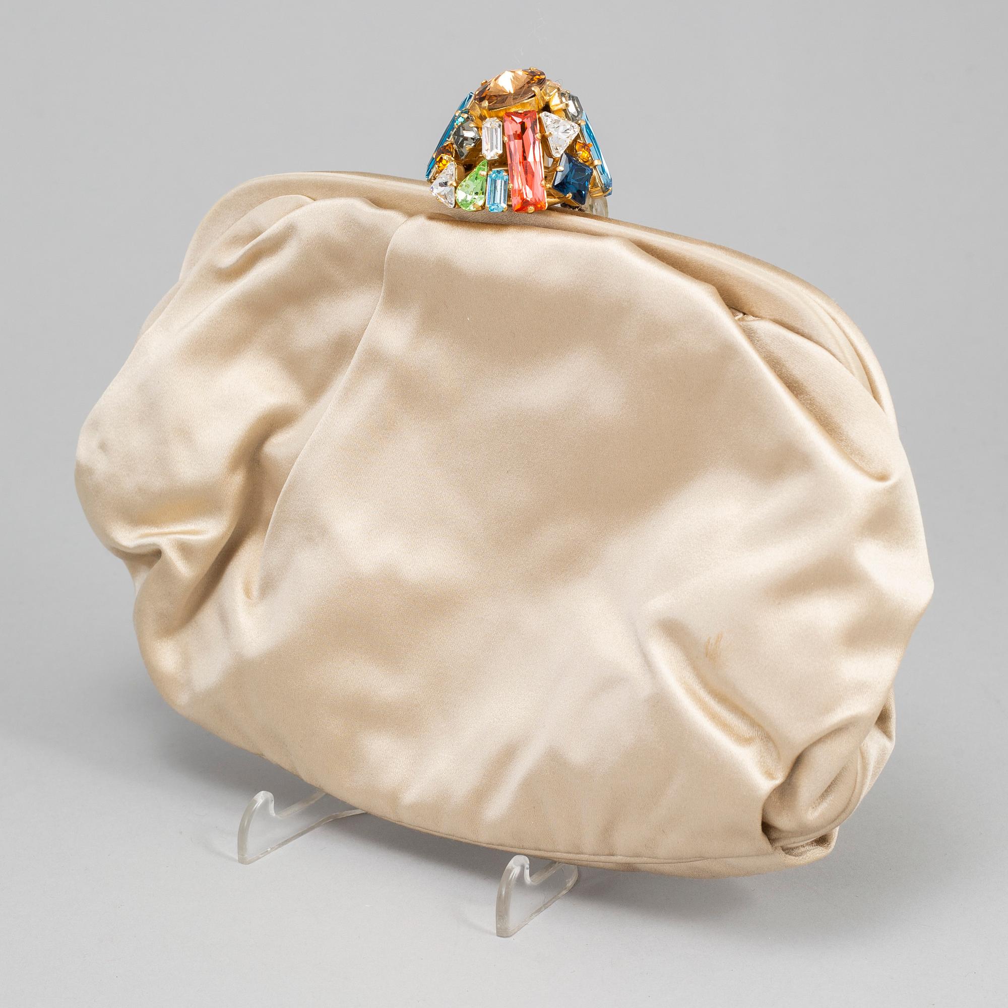 DOLCE & GABBANA, a satin clutch.