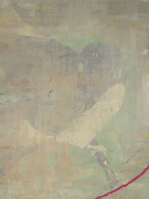 Jette L Ranning, signed and dated 2002 verso. Triptych. Oil on canvas.