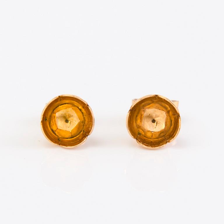 LIISA VITALI Kevät Ring and Earrings, 14k gold, N. Westerback, Helsinki 1970s.