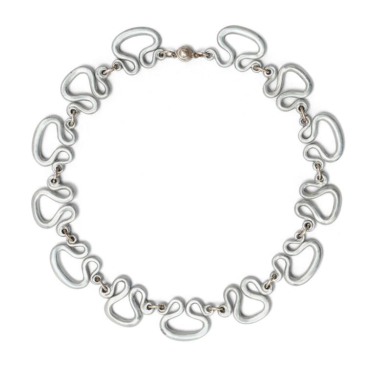 An Estrid Ericson pewter so called 'Etruvian' necklace, Svenskt Tenn, reportedly 1940's-50's.