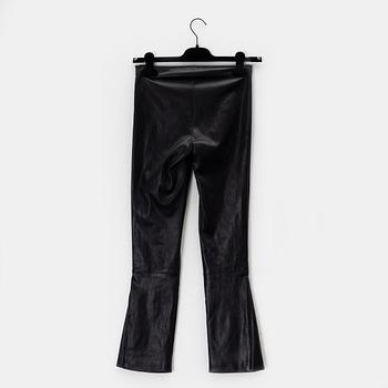 The Row, a pair of black leather pants "Jellerton", size 0.