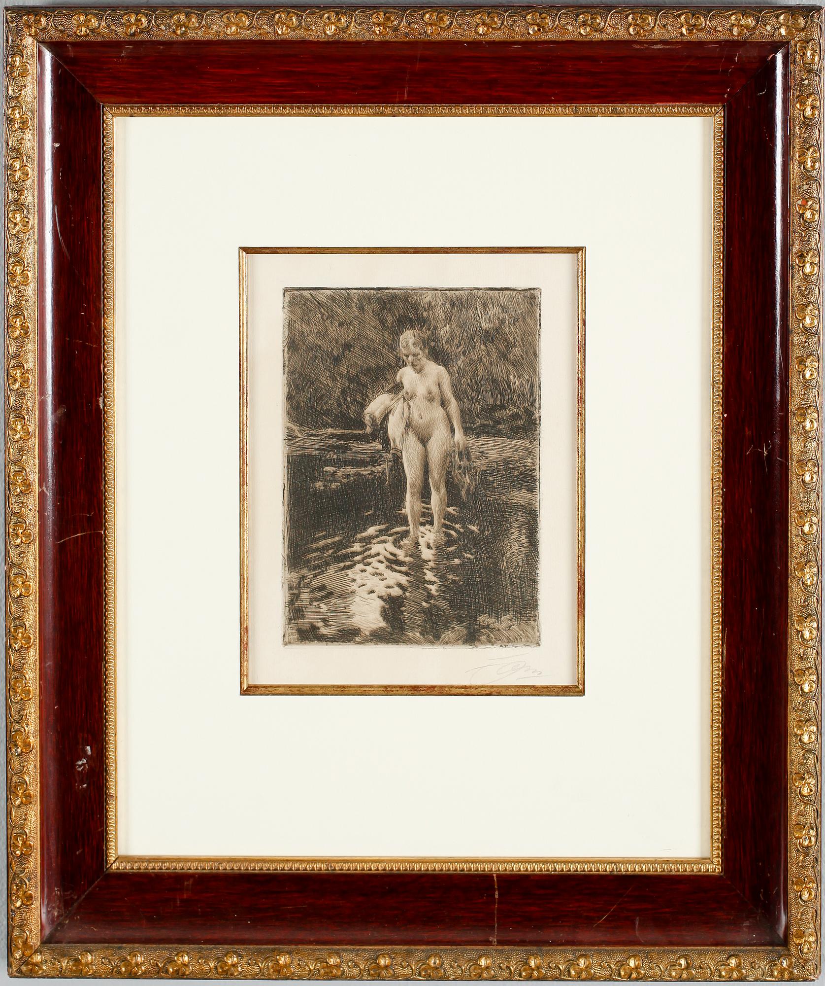 ANDERS ZORN, etsning, signerad i plåten 1918, signerad med blyerts.