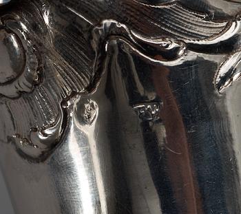 A German 18 th century silver ewer, unidentified makers mark, Breslau 1776-1791.