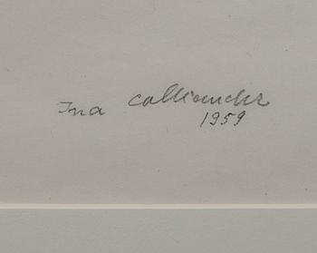 INA COLLIANDER, träsnitt, signerad, daterad 1959 och numrerad T.p.l'a 9/10.